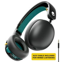 Skullcandy Grom Wireless XT Bluetooth Headphones, Designed for Kids, 3.5mm AUX Cable Included for Wired Connection, Black