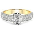 thumbnail image 3 of 5 Carat IGI Certified Oval Shape Lab Grown Diamond Engagement Ring | 14K Yellow Gold | Amira Luxe Secret Double Halo Diamond Ring | FG-VS1-VS2 Quality Friendly Diamonds, 3 of 4