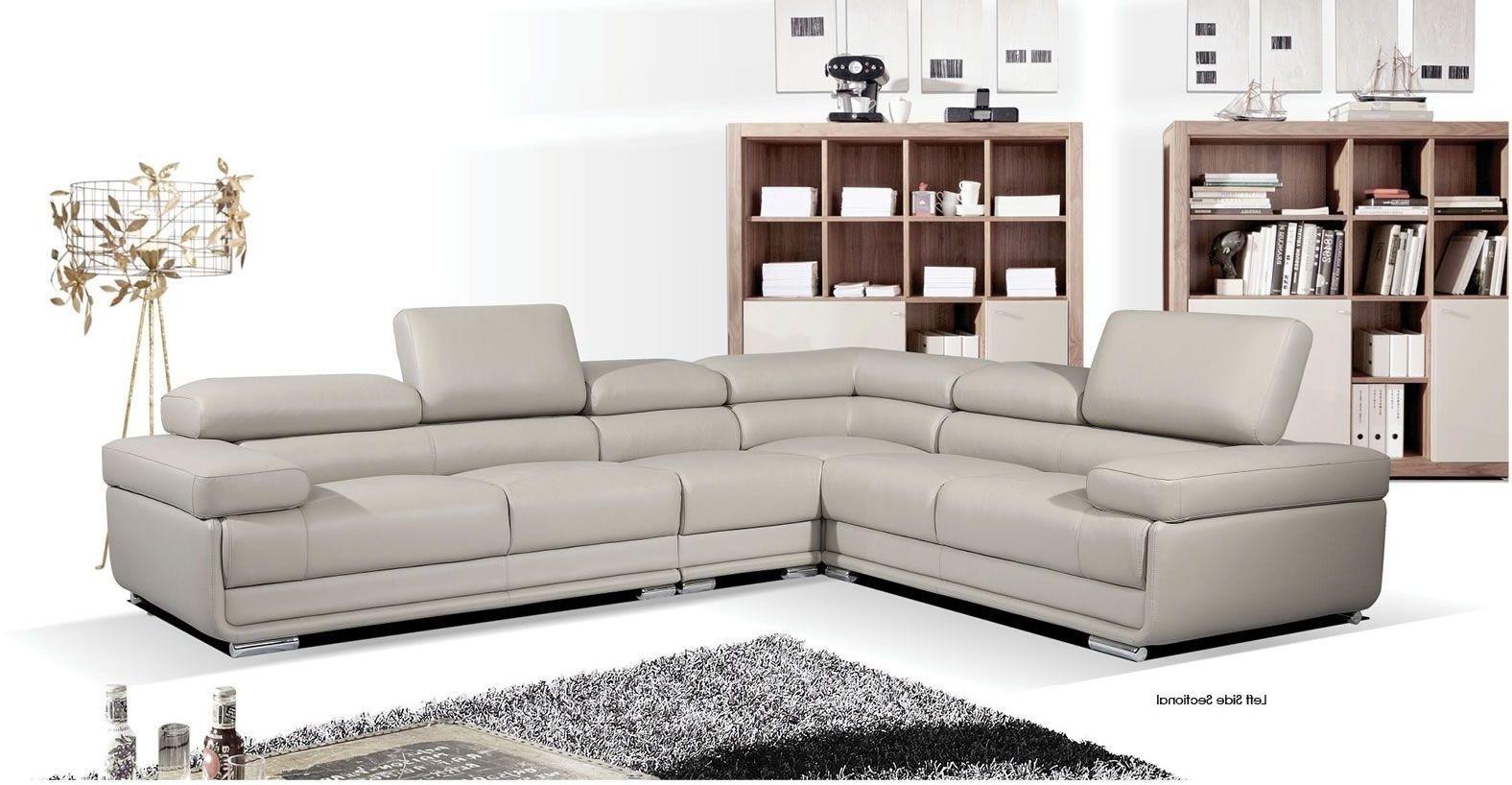 grey leather comtemporary sofa