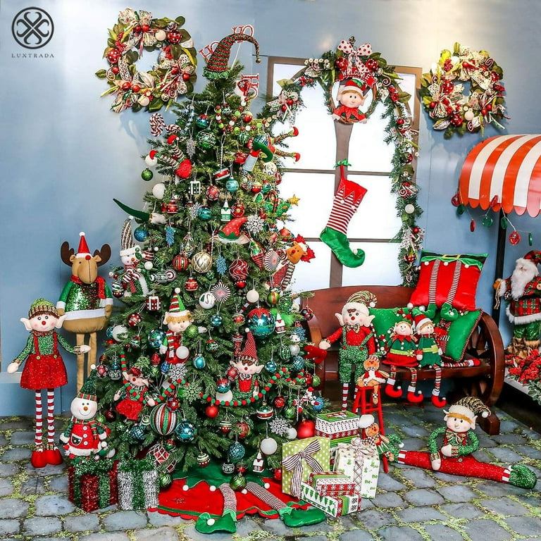  Christmas Ornaments 99Pcs Shatterproof Christmas Decorations  Tree for Holiday Wedding Party Decoration Bells Garland (D, One Size) :  Home & Kitchen