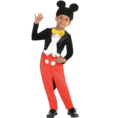Mickey Mouse Costume Classic for Boys, Size Small, Includes a Jumpsuit and a Hat
