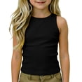 thumbnail image 2 of YaEYa Girls Ribbed Tank Top Fitted Sleeveless Racerback Athletic Workout Top Summer Exercise Yoga Gym Shirts Fits for Kids 4-14 Years, 2 of 10