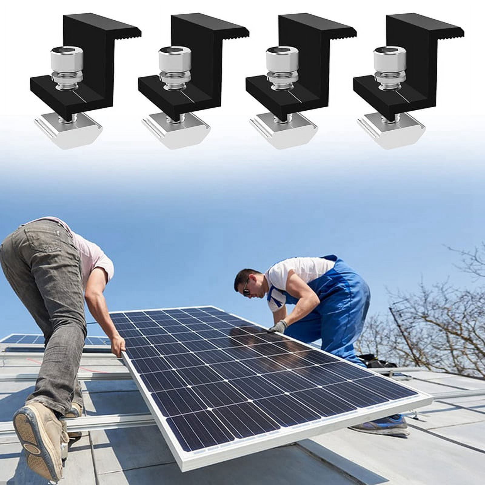12 Pack Solar Module Holder End Clamp, End Clamp for Mounting Solar Panel, Side Clamp for PV Solar Module Fixings 30Mm
