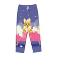 thumbnail image 6 of Uemuo Dog Washes in a Pink Bath Pattern Women's Wide Leg Palazzo Lounge Pants with Pockets Light Weight Loose Comfy Casual Pajama Pants-XX-Large, 6 of 9
