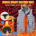 thumbnail image 2 of Holloyiver Outdoor Warm Clothing Heated For Riding Skiing Fishing Charging Via Heated Coat With Pocket Gray, 2 of 4