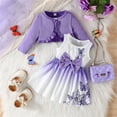 thumbnail image 2 of Vividxx Toddler Girl Outfits Spring And Autumn Shawl Skirt Child Color Skirt + Solid Color Coat Lady Two Piece Set 12-18 Months, 2 of 5