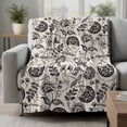 thumbnail image 2 of Black Spring Floral Blanket Soft Cozy Warm Throw Blanket for Couch, Plush Fuzzy Flannel Fleece Blankets for Sofa, Summer Botanical Farmhouse Vintage Bed Blankets Lightweight Gifts for Women, 50"x60", 2 of 9