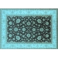 thumbnail image 1 of Ahgly Company Indoor Rectangle Oriental Light Blue Traditional Area Rugs, 2' x 5', 1 of 4