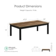 thumbnail image 3 of Bluff Modern Wood 3-Piece Coffee Table Set with 2 End Tables, Brown, 3 of 14