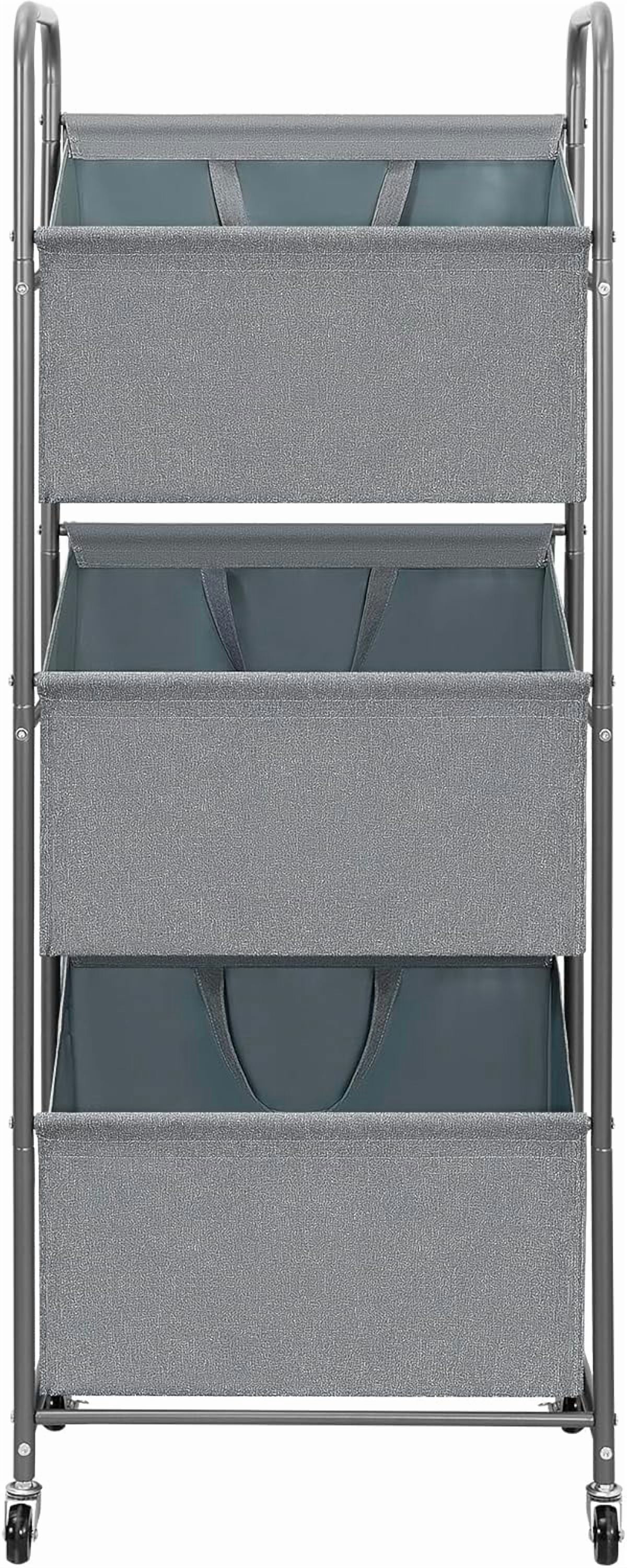 3-Tier Vertical Rolling Laundry Hamper with Removable Bags, 120L Stackable Laundry Sorter Basket, Clothes Hamper with Wheels for Small Spaces, Closet, Bedroom, Bathroom, Laundry Room, Gray