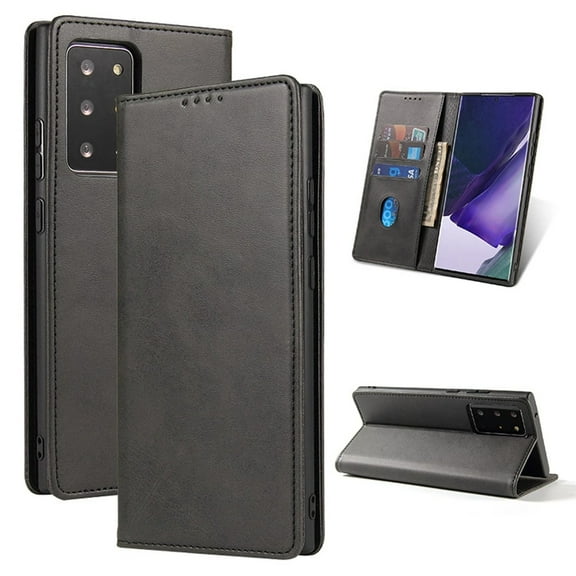 Leather Wallet Samsung Galaxy Note 20 Ultra Case (Black) Magnetic Folio Card Slot Holder Flip Kickstand Shockproof Cover