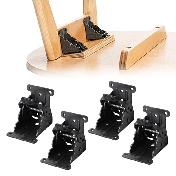 4x 90 Degree Self-Locking Bracket Hinge Folding Table Chair Leg Hinges Hardware