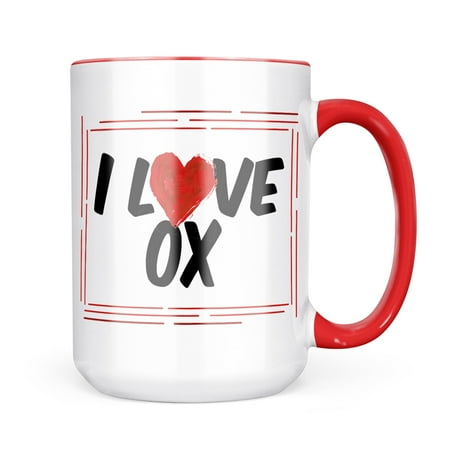 

Neonblond I Love Ox Mug gift for Coffee Tea lovers
