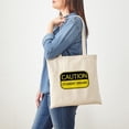 thumbnail image 3 of CafePress - CAUTION Student Driver Tote Bag - Unisex Canvas Tote Bag, Beige, 1-Piece, 3 of 6
