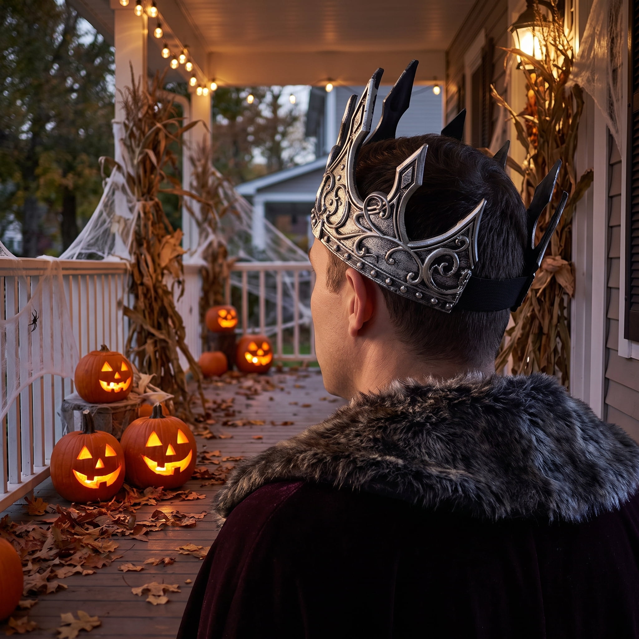 Crown Costume Accessory for Adults, Gray and Black, Halloween by Way To Celebrate
