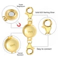 thumbnail image 4 of Alexcraft 14K Gold Plated Magnetic Necklace Clasp with Extender, Durable Sterling Silver Jewelry Closure for Women, 4 of 7