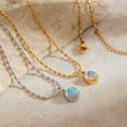 thumbnail image 3 of NICKSUN Moonstone Necklace for Women, Premium Gold Minimalist Round Necklaces, 18K Gold Plated Statement Necklace for Women, 3 of 6