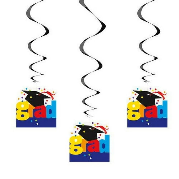 Colorful Graduation Hanging Decorations, 26 in, 3ct