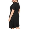 thumbnail image 3 of Women Plus Size Dresses Short Sleeve with Pockets Female Knee Length l-4xl, 3 of 7
