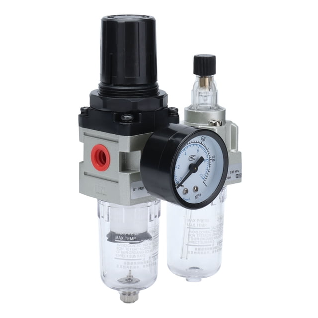 Water Oil Separator, Compressed Air Filter Regulator Standard Sizes High Accuracy With Pressure Gauge For Pneumatic Systems For Automation Equipments G1/4,G3/8,G1/2,G3/4,G1