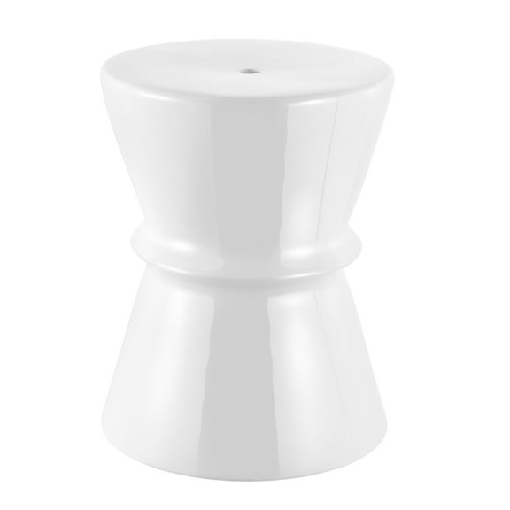 SAFAVIEH Savello 18" Modern Solid Ceramic Garden Stool, White