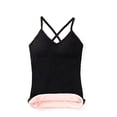 thumbnail image 1 of Qarigey Ropa interior térmica transpirable agradable a la piel chaleco ligero para mujer Simple con almohadilla en el pecho chalecos sin costuras buena Ropa interior Negro Qarigey AP013333-01, 1 of 6