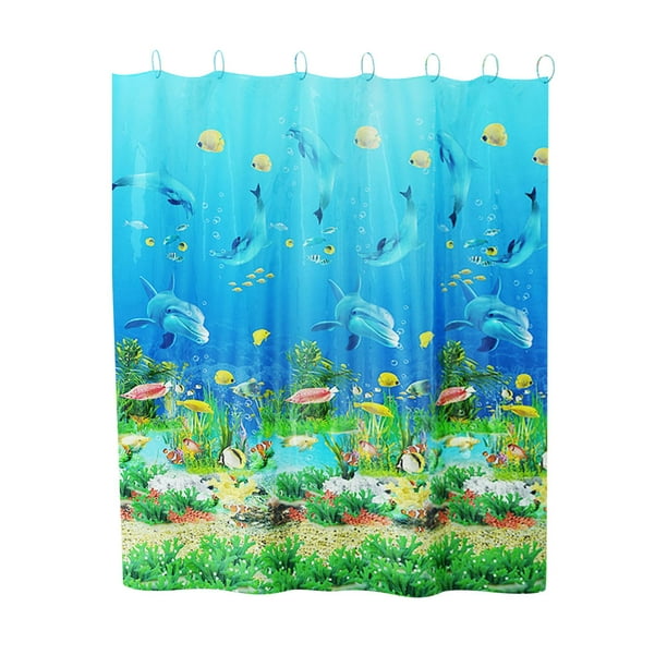 Nueva alfombra con estampado de océano, alfombrilla absorbente de agua para baño, alfombrilla antideslizante, cortina de ducha, conjunto de cuatro piezas Wmkox196yii hfskjfh189