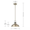 thumbnail image 4 of Sutton 1-Light Matte Brass Pendant Lighting with Textured Socket, 4 of 9