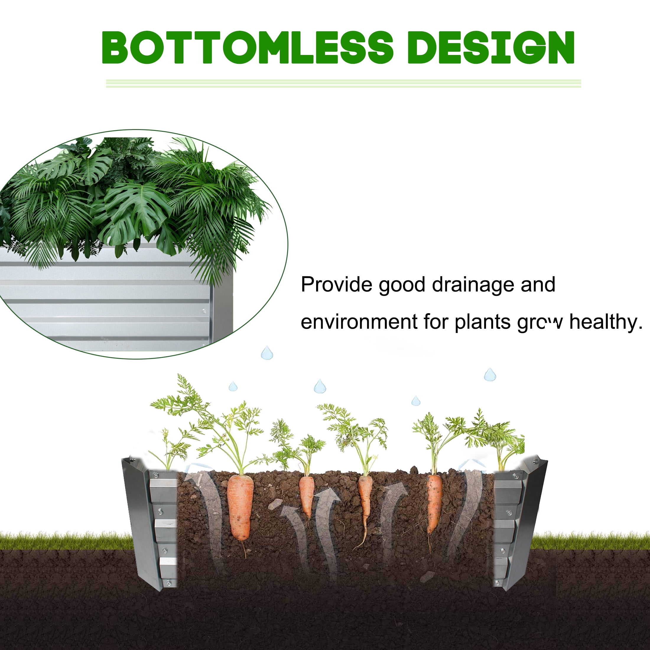 4W 3x3x1ft Galvanized Metal Raised Garden Bed,Rust-Resistant Planter for Vegetables&Flowers,Outdoor Use