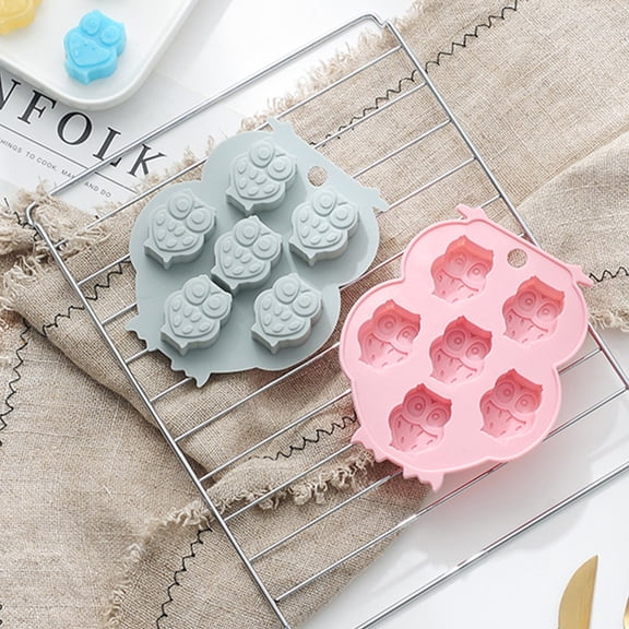 STRANDCHIC 2-Pack Silicone Owl Baking Molds Non-Stick Reusable Kitchen Bakeware for Cakes, Desserts, and Pastries