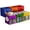 Deep Rainbow with Window, variant on 13 Inch Fabric Storage Cubes - Sturdy Collapsible Bins With Handle - 6 Foldable Baskets for Organizing Clothes, Toys, Books - Multi Colored Storage Baskets for Shelves, Kids Room, Closets