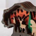 thumbnail image 2 of (Lámpara Bear-plus) Adorno hueco multicapa para el hogar de oso pardo tallado en madera, 2 of 13