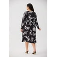 thumbnail image 4 of TIYOMI Women's Fall Maxi Dress Plus Size 5x Black Floral Long Sleeve V Neck Adjustable Drawstring Dress Flowy Cocktail Party Dresses for Curvy Women Maxi Fall Spring Formal Dresses 5XL 28W, 4 of 7