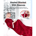 thumbnail image 3 of Ocuuziisu Wearable Heated Throw Blanket with Pockets, 50" x 70" Flannel and Sherpa Electric Wrap Poncho Shawl, 4-Hour Auto Shut Off, Machine Washable, Red, 3 of 8