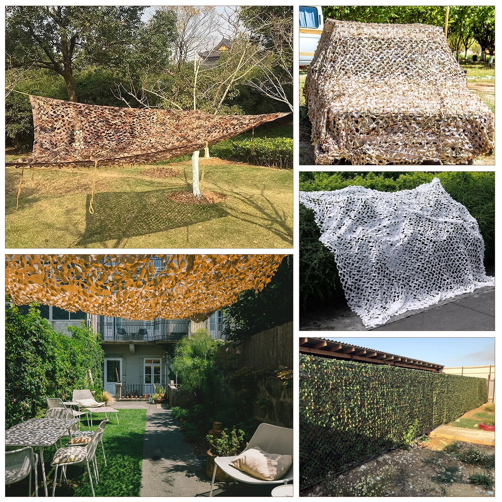 Uxcell Camo Netting, Camouflage Net, 9 x 9ft Quiet Hunting Blinds for Sunshade Camping Shooting Hunting Ocean Camo