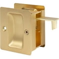 thumbnail image 3 of Premium Square Pocket Door Lock, Passage (Hall/Closet) Latch, Clear Pack, Antique Brass by Stone Harbor Hardware, 3 of 3