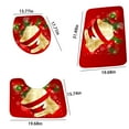 thumbnail image 2 of PureCasa Christmas Bath Mat Set of 3, Polyester Bathroom Mats Includes Bath Rug, U-Shape Toilet Floor Mat and Toilet Pad, Cartoon Decor, 20"x32" + 16"x20" + 15"x16", 1 Pack, Red, Rectangle, 2 of 7