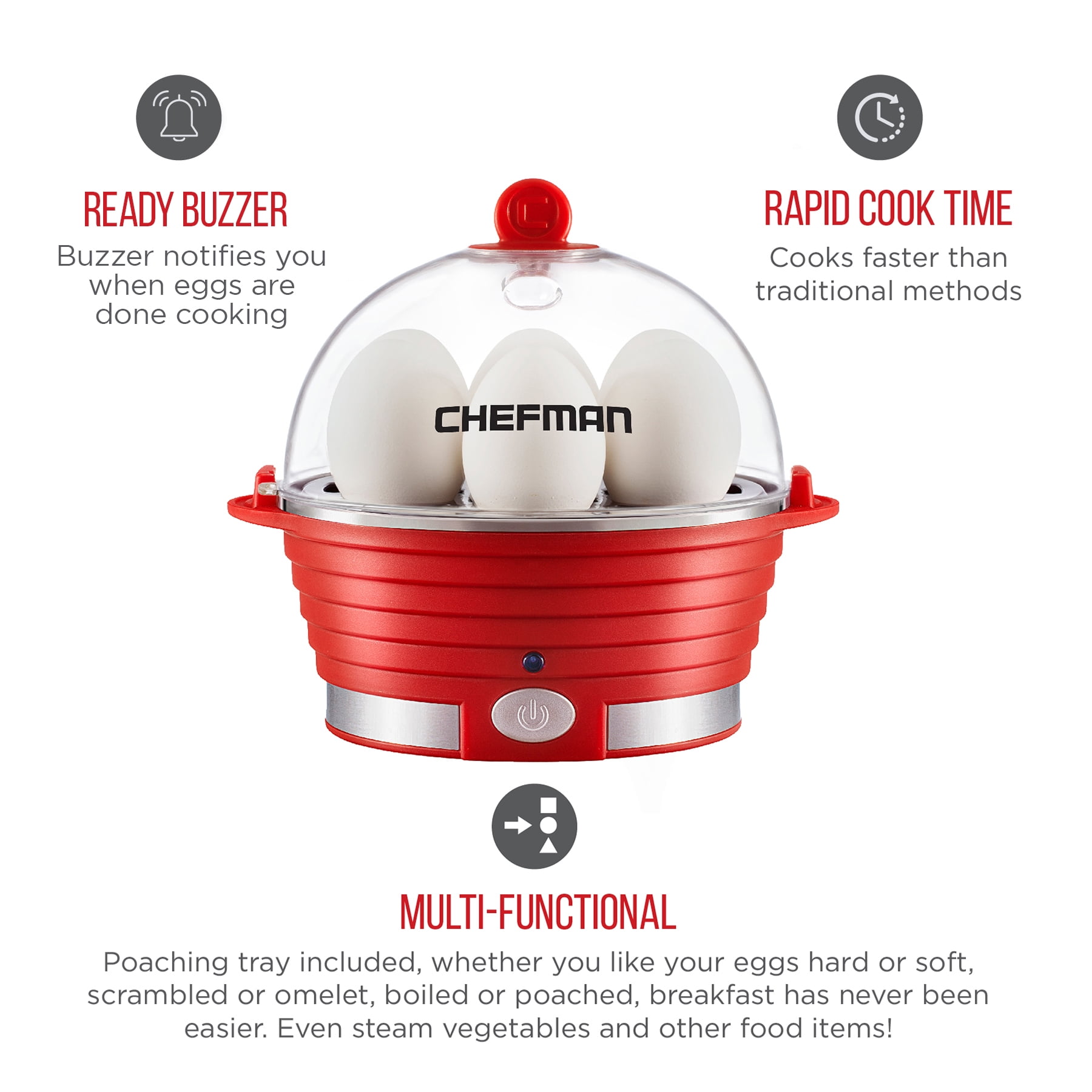 Ubuy - Chefman Electric Egg Cooker/Boiler, Rapid