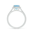 thumbnail image 2 of ANGARA Natural Classic Cushion 1.4 ct Aquamarine Halo Engagement Ring in 14K White Gold for Women (Size-7mm) | March Birthstone, Anniversary, Jewelry Gift for Women | Natural Aquamarine Ring, 2 of 9