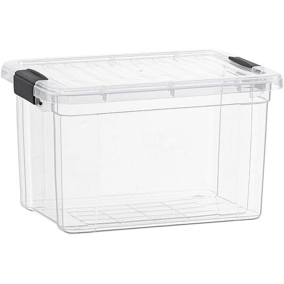 Superio 14.7 Quart Clear Plastic Storage Boxes with Lids, Stackable Organizer Containers, BPA-Free Storage Bins for Home, Office, School & Dorm, 8 Pack