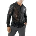 thumbnail image 4 of Ana Mens Sparkly Sequins Party Dance Shirts Retro 70s Disco Nightclub Shirt Tops, 4 of 9
