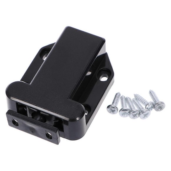 Door Catch for Home Use Black Plastic Press Latch Suitable for Cabinets 2 Pieces