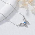 thumbnail image 5 of DVEATR 925 Sterling Silver Moissanite Opal Butterfly Necklaces, Silver Opal Butterfly Pendant Necklace Jewelry Gift for Women Wife, 5 of 9