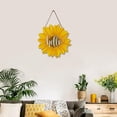 thumbnail image 2 of Sunflower Hello Wood Door Hanger 12 Inch Large Wooden Flower Sign Inspirational Wall Porch Art Summer Fall Front Door Wreath Hanging for Bedroom Living Room Indoor Outdoor Kitchen Home Decor, 2 of 5