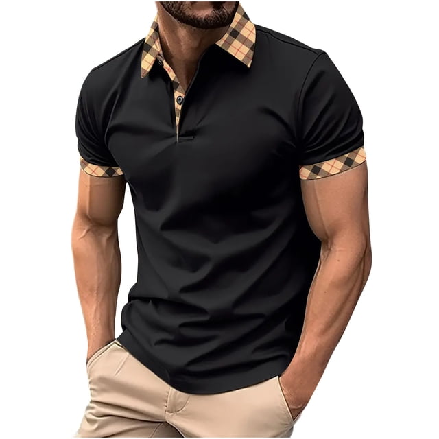 QIPOPIQ Men's Slim-Fit Tech Stretch Polo Shirt Clearance