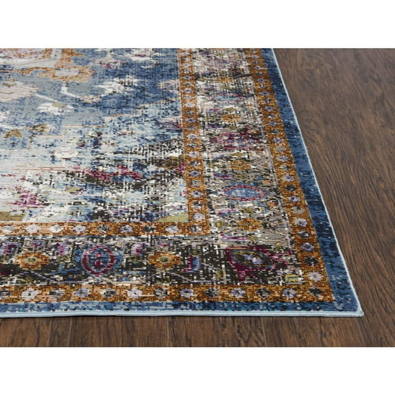 Alora Decor Morocco 3'11" x 5'6" Blue/Rust/Gold/Cream Power-Loomed Area Rug