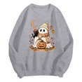 thumbnail image 2 of Enyan Halloween Shirts Women Funny Pumpkin Ghost Shirts Long Sleeve Holiday Fall Tee Tops Halloween Womens Shirts Grey,XXL, 2 of 6