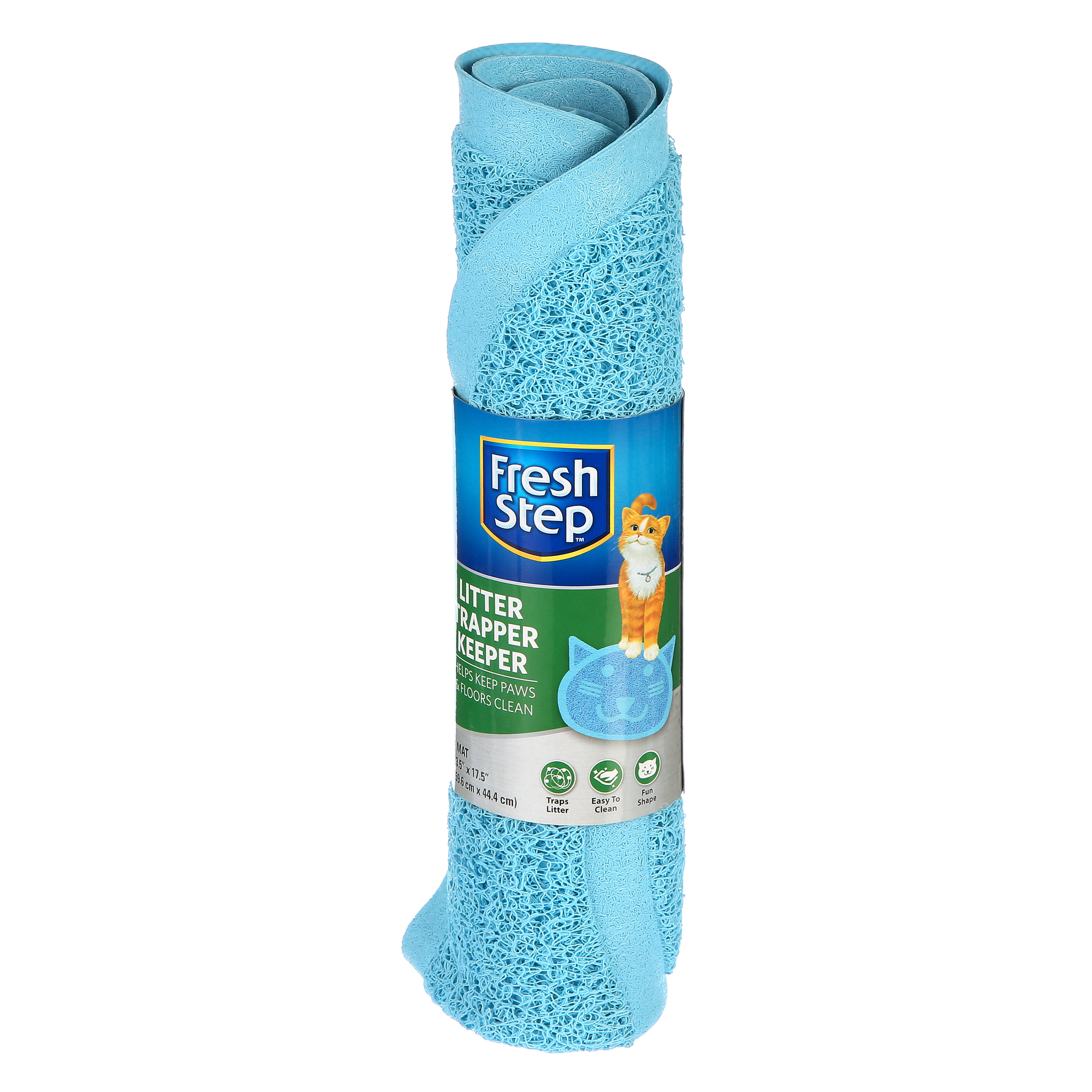 Fresh Step Blue Cat-Shaped Litter Box Mat photo 3