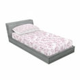 thumbnail image 3 of Ambesonne Flower Fitted Sheet & Pillow Sham Set, Romantic Florals Petals, Full, Pale Pink White, 3 of 3