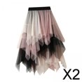 thumbnail image 1 of Falda de tul para mujer,Falda de tul de cintura alta y baja para mujer,Falda asimétrica gótica steampunk de longitud media,Vestido de fiesta de boda con falda tutú de malla en capas,Faldas, 1 of 8